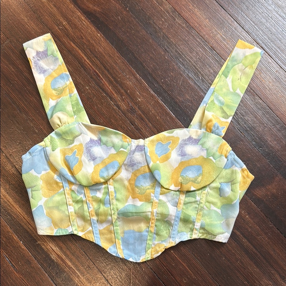 Cider Yellow and Green Floral Bodysuit